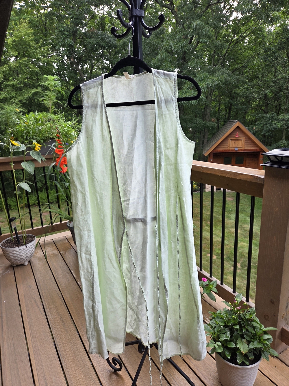 Eileen Fisher Pale Green Linen Top